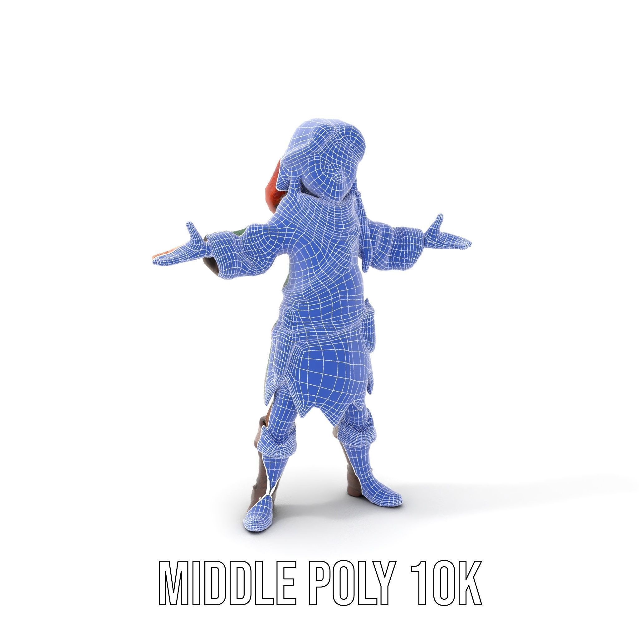 Adventurer Girl D Model Rigged and Animated Fantasy Outfit Low-poly 3D model_32