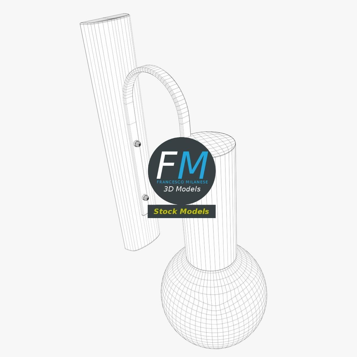 Brass globe wall sconce 3D model_7