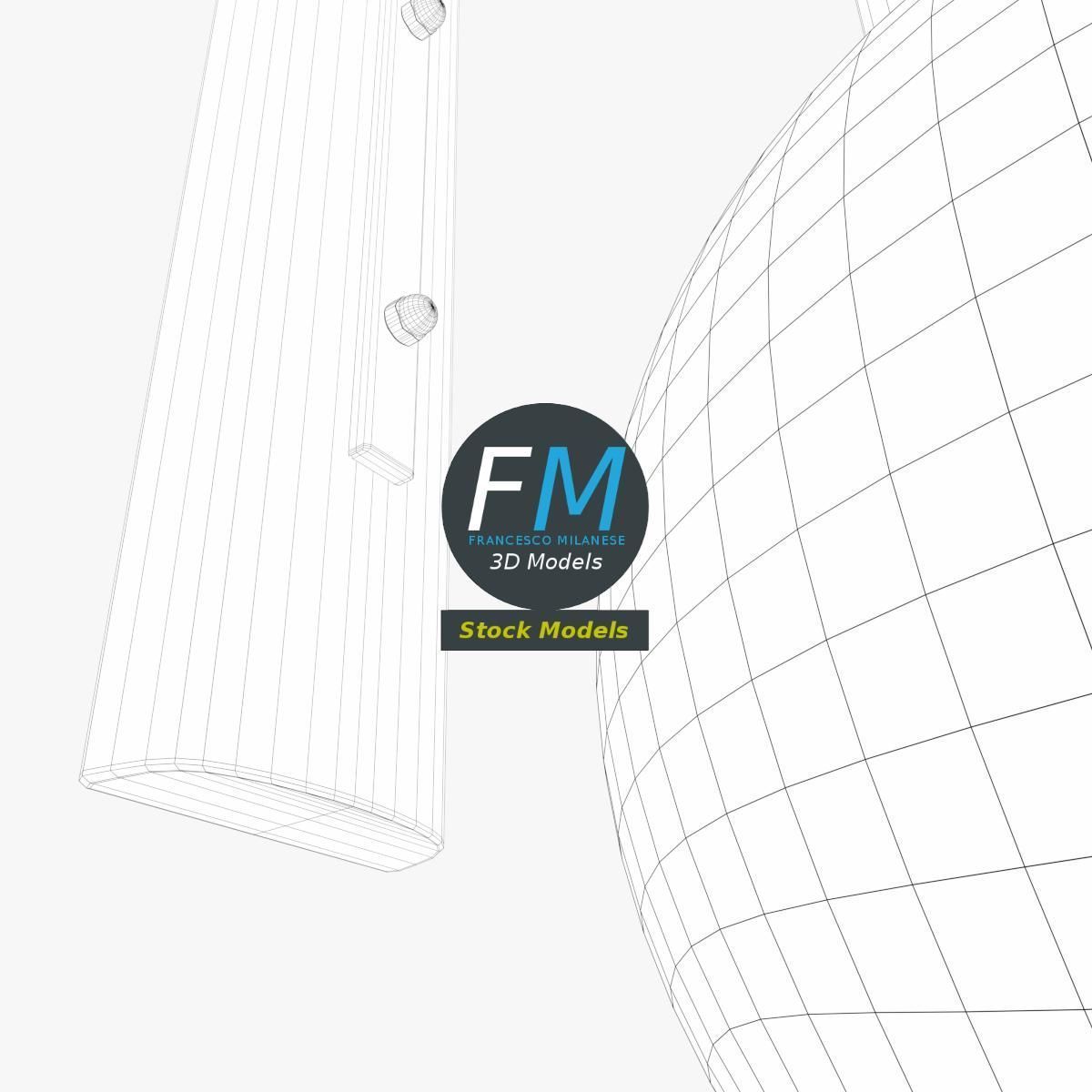 Brass globe wall sconce 3D model_8