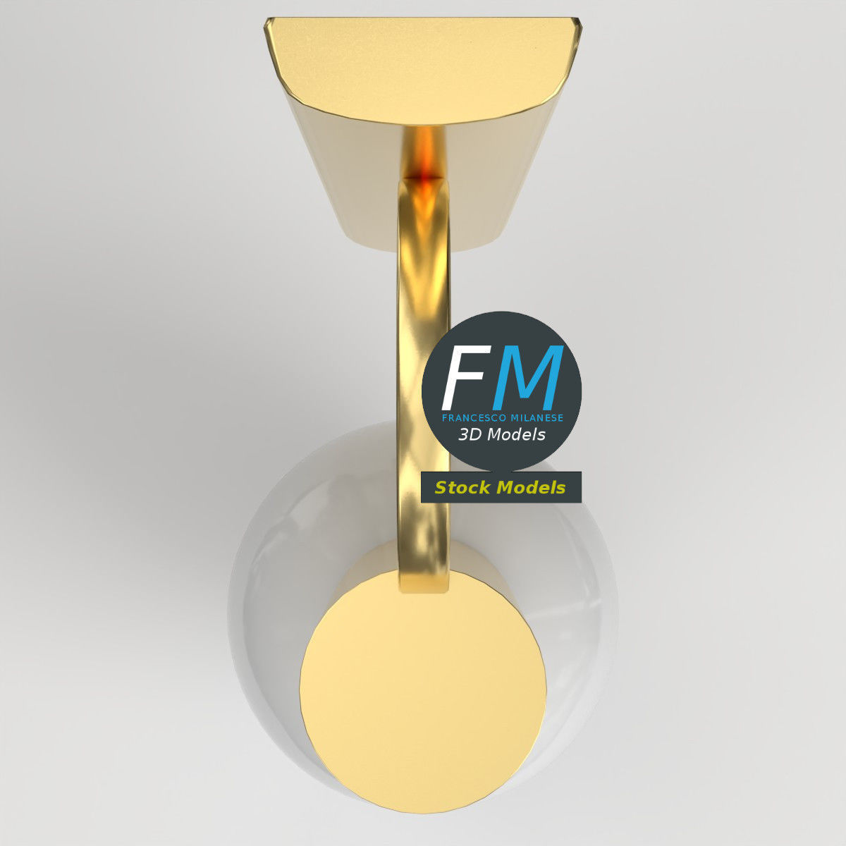 Brass globe wall sconce 3D model_6