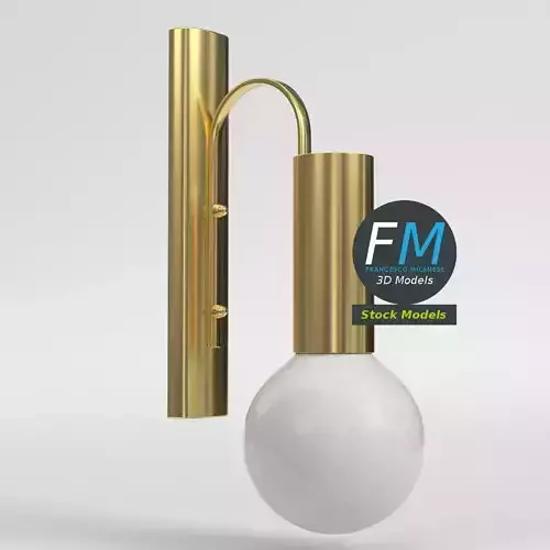 Brass globe wall sconce