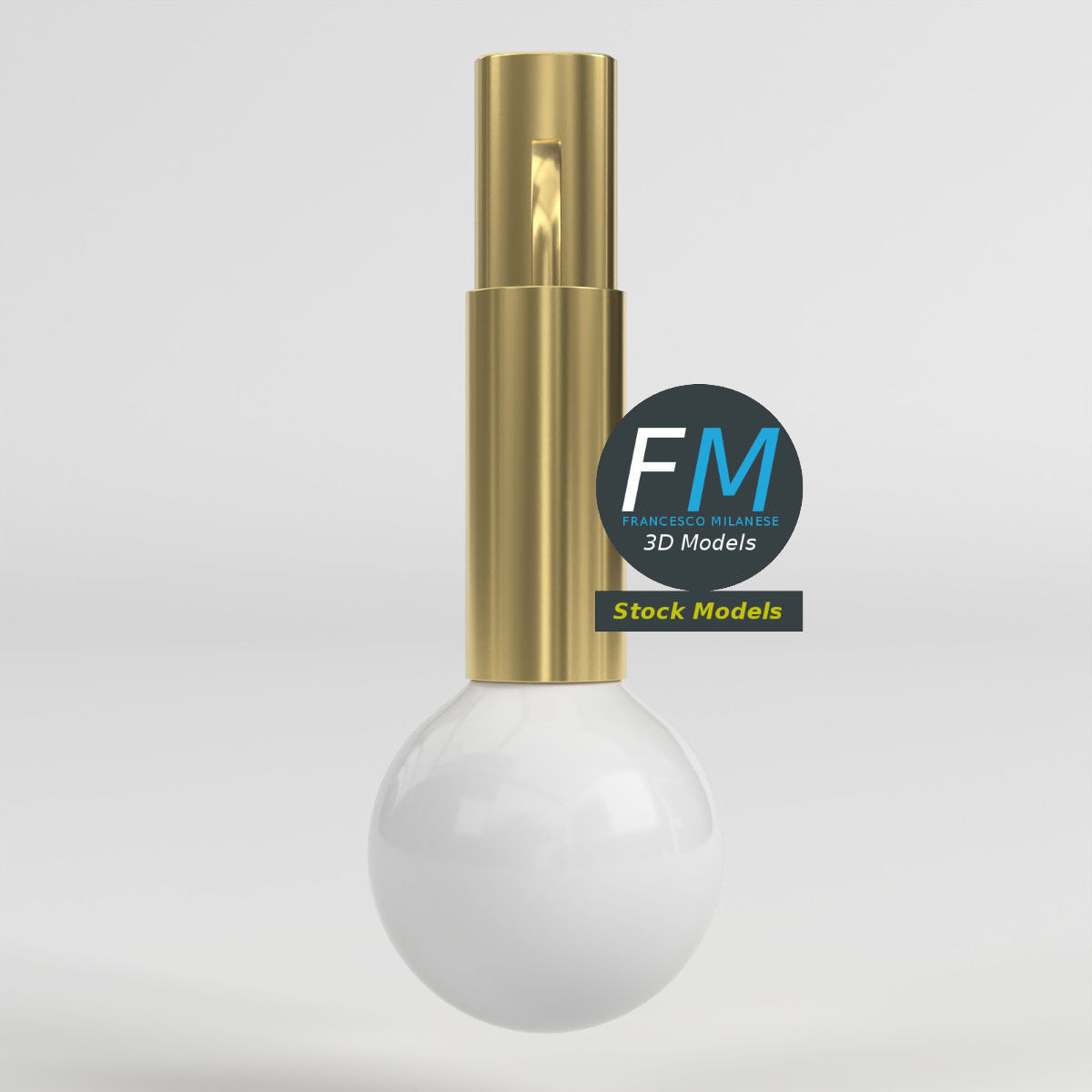 Brass globe wall sconce 3D model_3