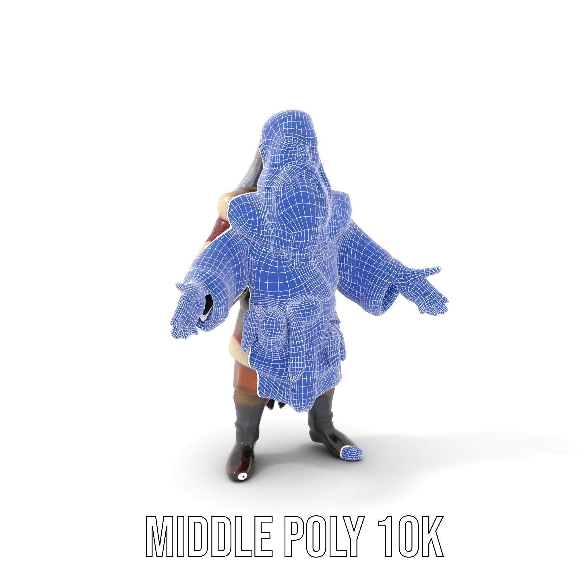 Ancient Elder Wise Wizard Rigged and Animated D Character Model Low-poly 3D model_34