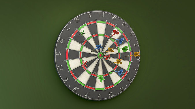 Low poly darts game set Low-poly 3D model