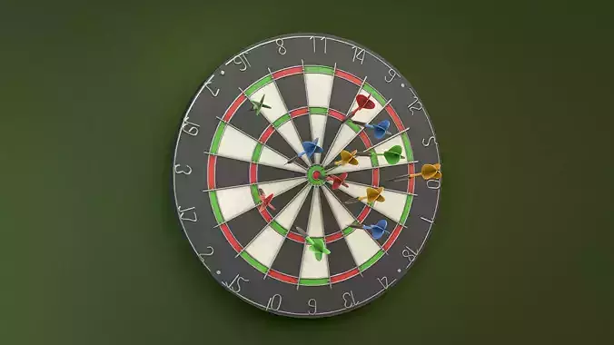 Low poly darts game set