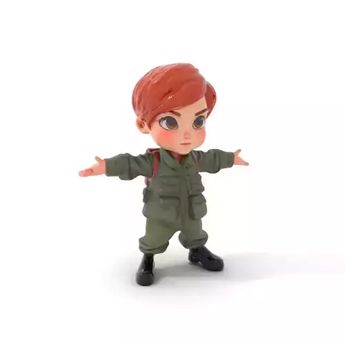 Young Soldier Character Rigged and Animated D Model