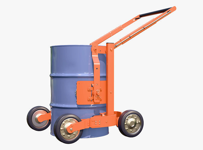 Oil Drum Transport Trolley M1 3D model