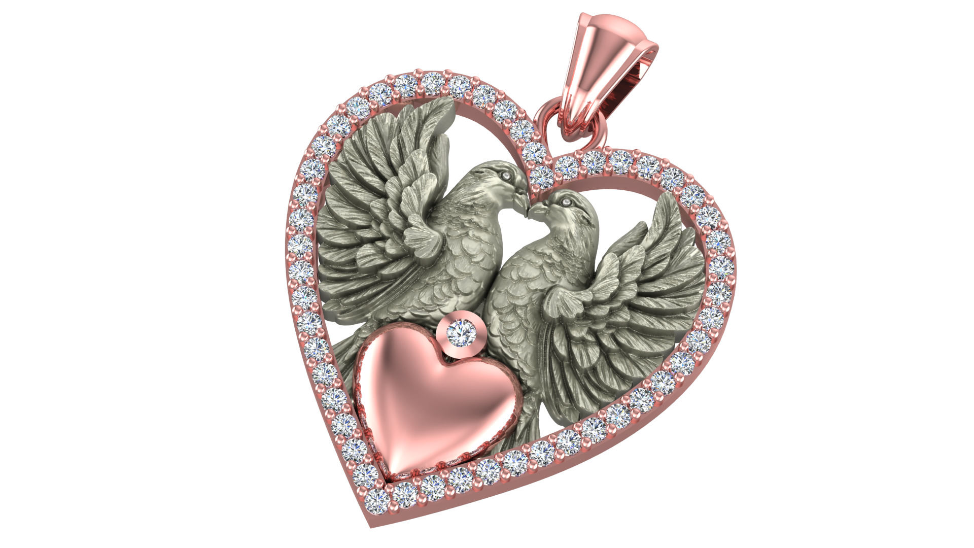 Love Pendant  3D print model_4