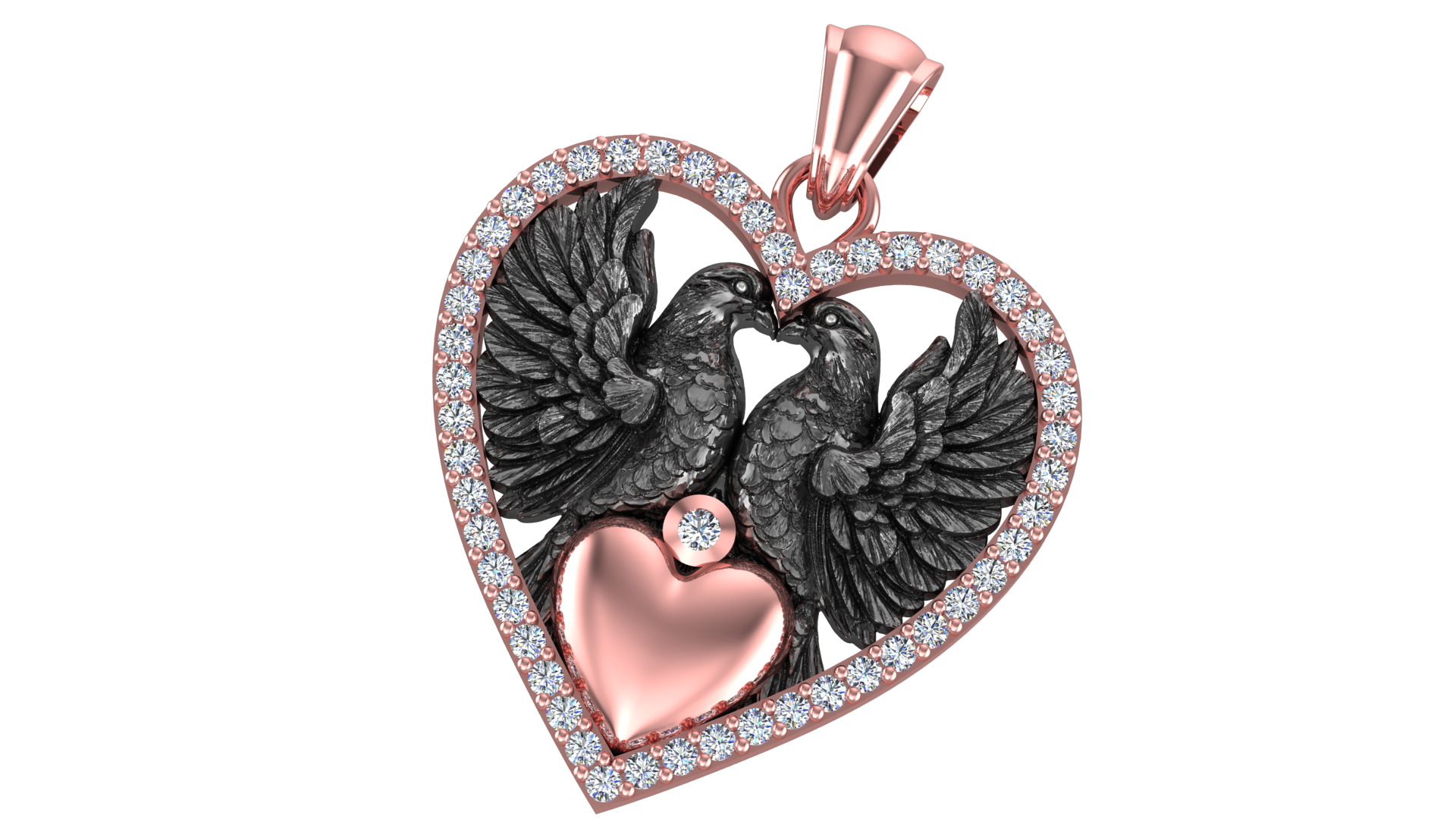 Love Pendant  3D print model_3