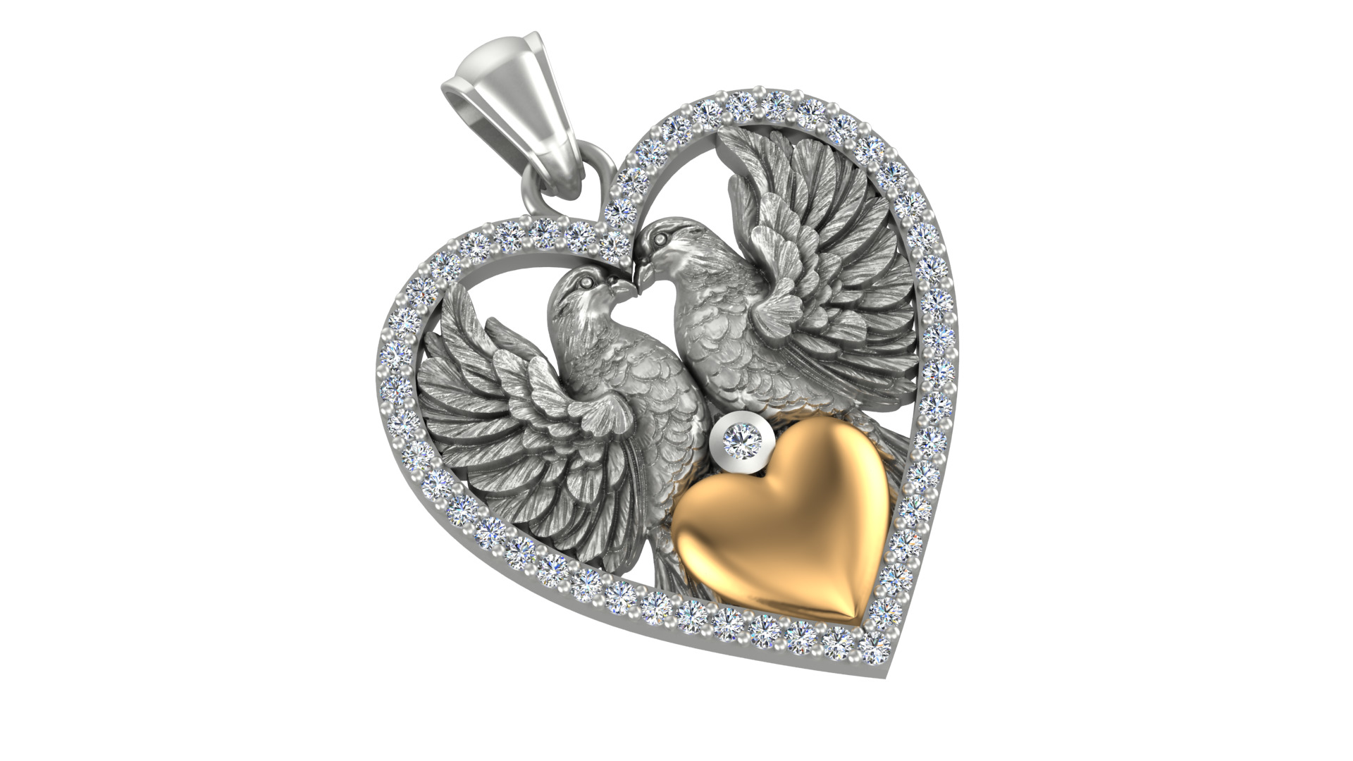 Love Pendant  3D print model_2