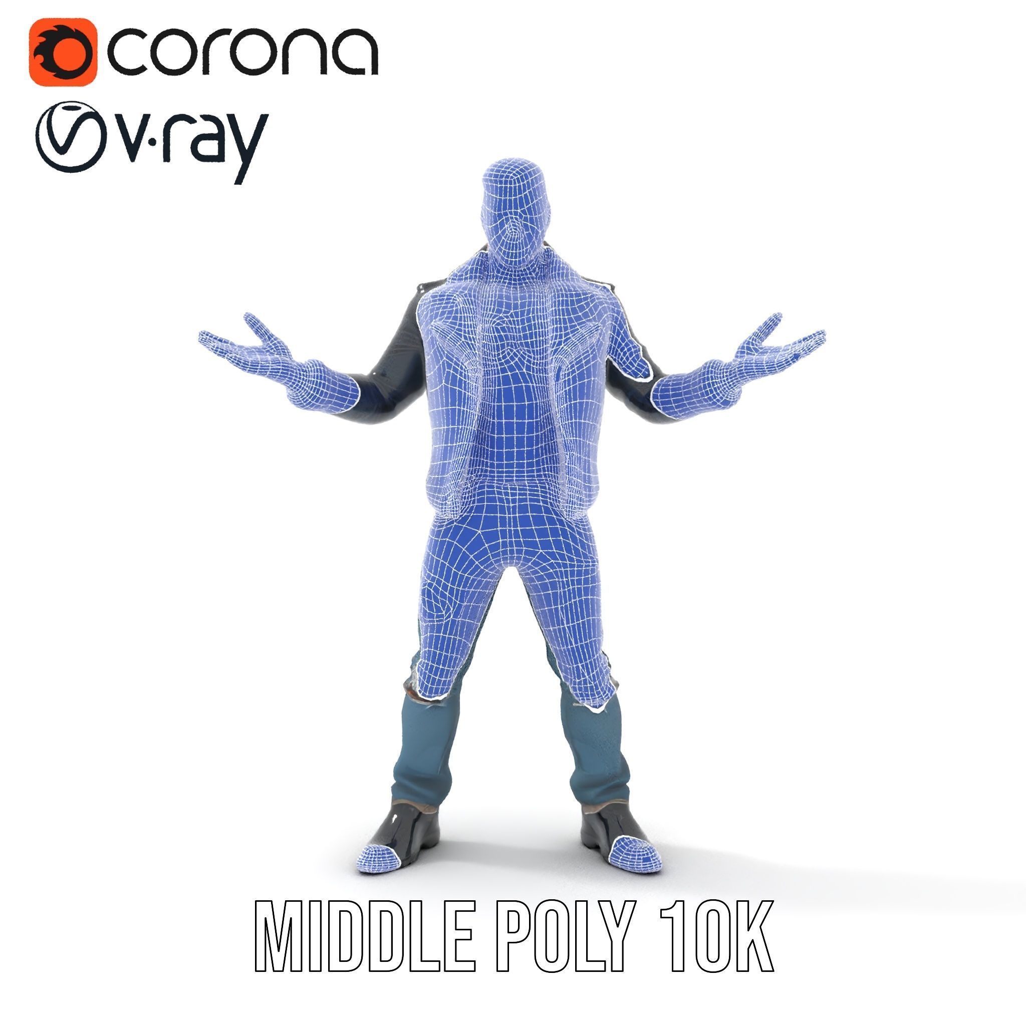 Tough Biker Character Rigged and Animated D Model Low-poly 3D model_32