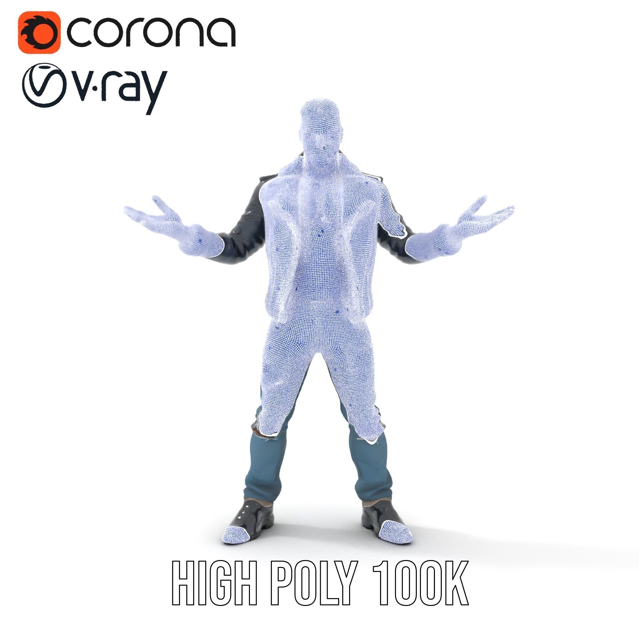 Tough Biker Character Rigged and Animated D Model Low-poly 3D model_35