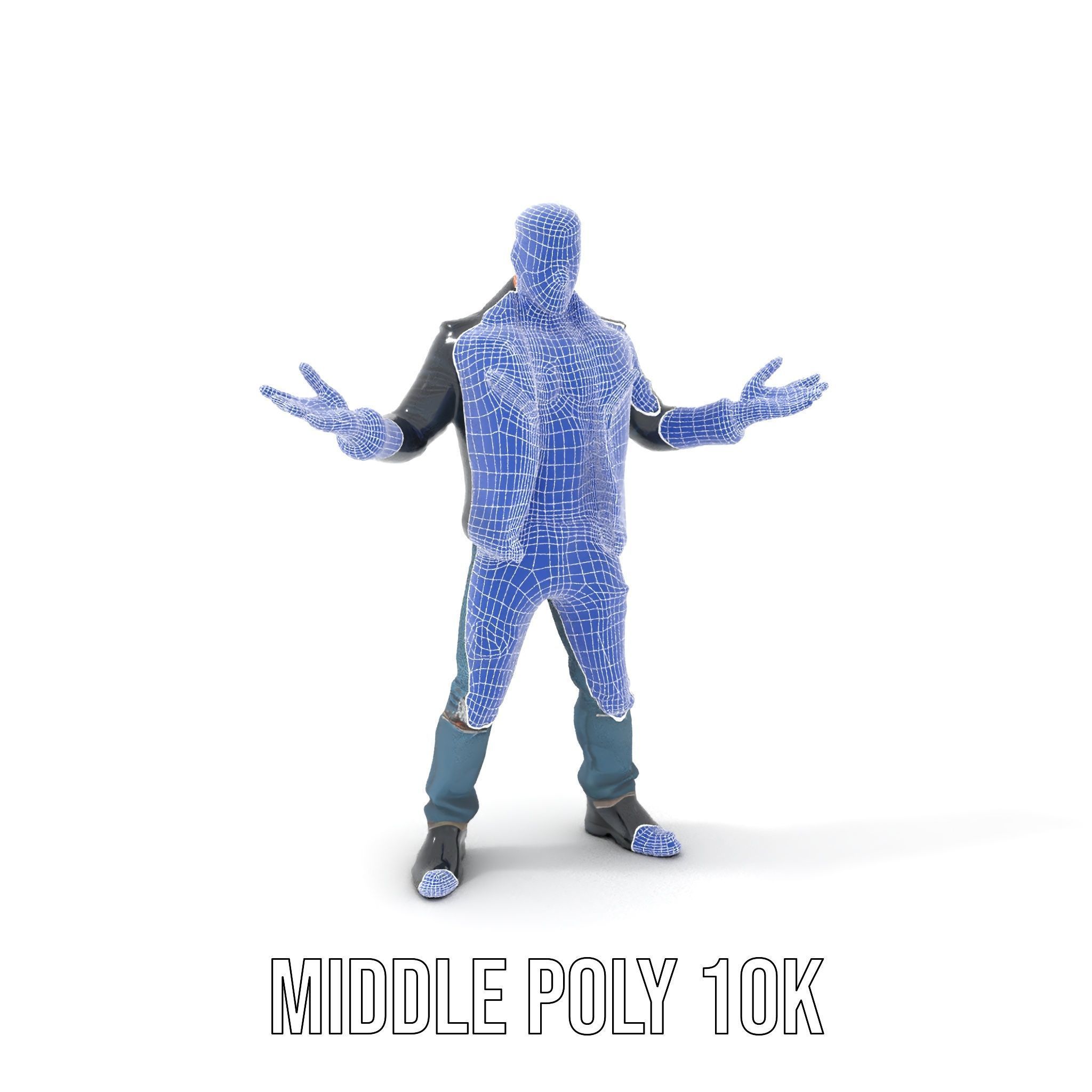 Tough Biker Character Rigged and Animated D Model Low-poly 3D model_26