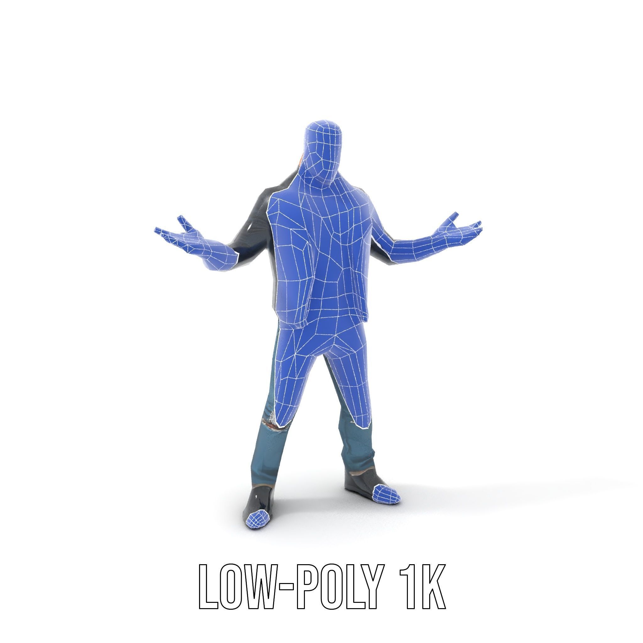 Tough Biker Character Rigged and Animated D Model Low-poly 3D model_19