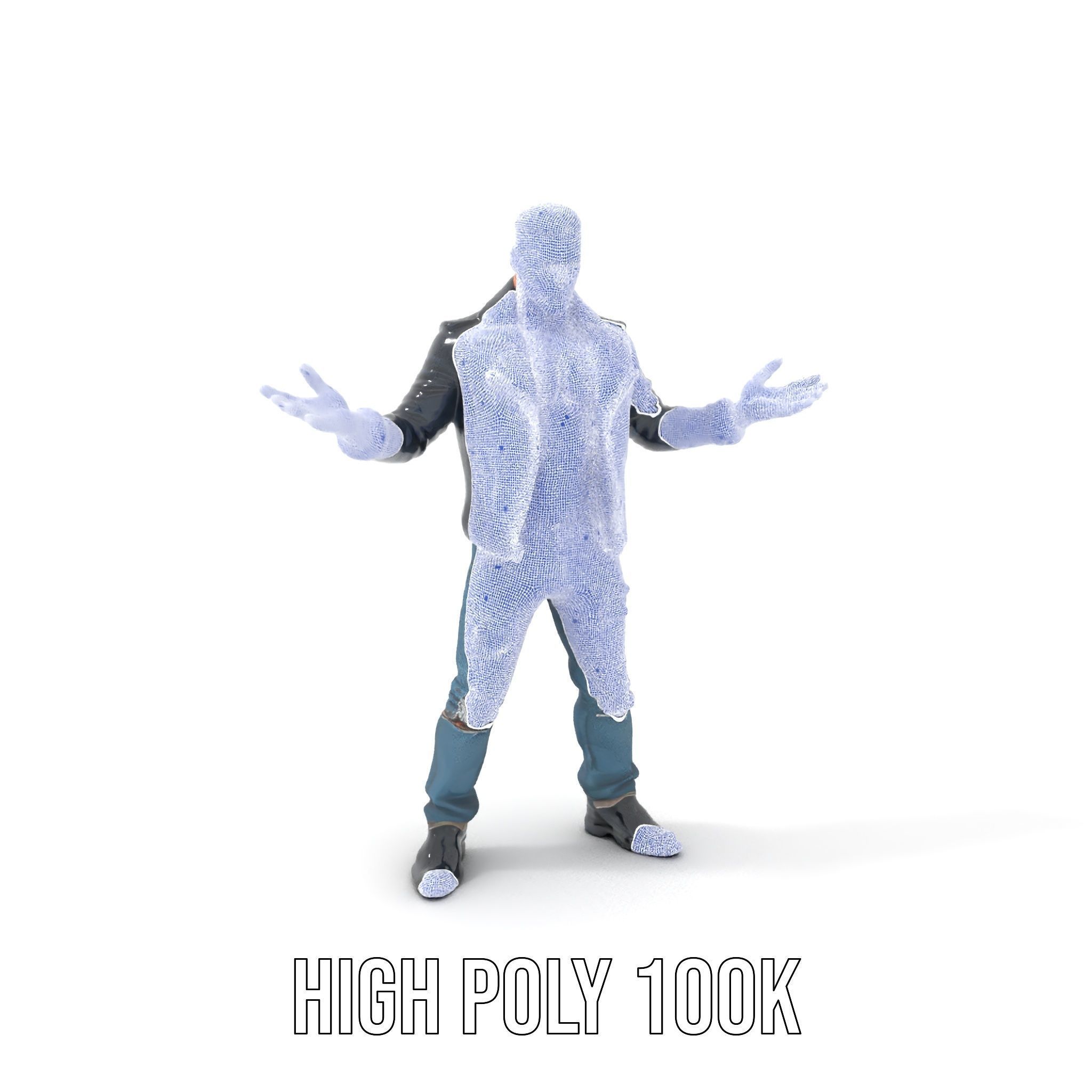 Tough Biker Character Rigged and Animated D Model Low-poly 3D model_4