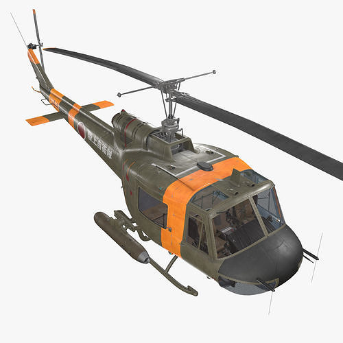 Bell UH-1B JGSDF Static Low-poly 3D model