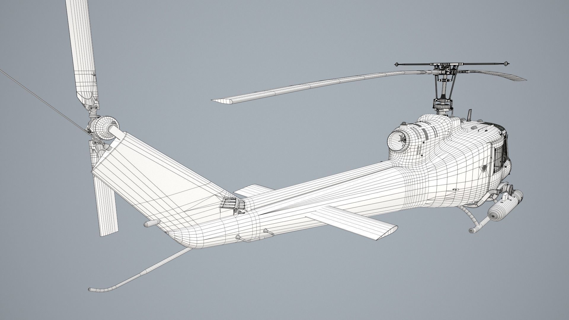 Bell UH-1B JGSDF Static Low-poly 3D model_37