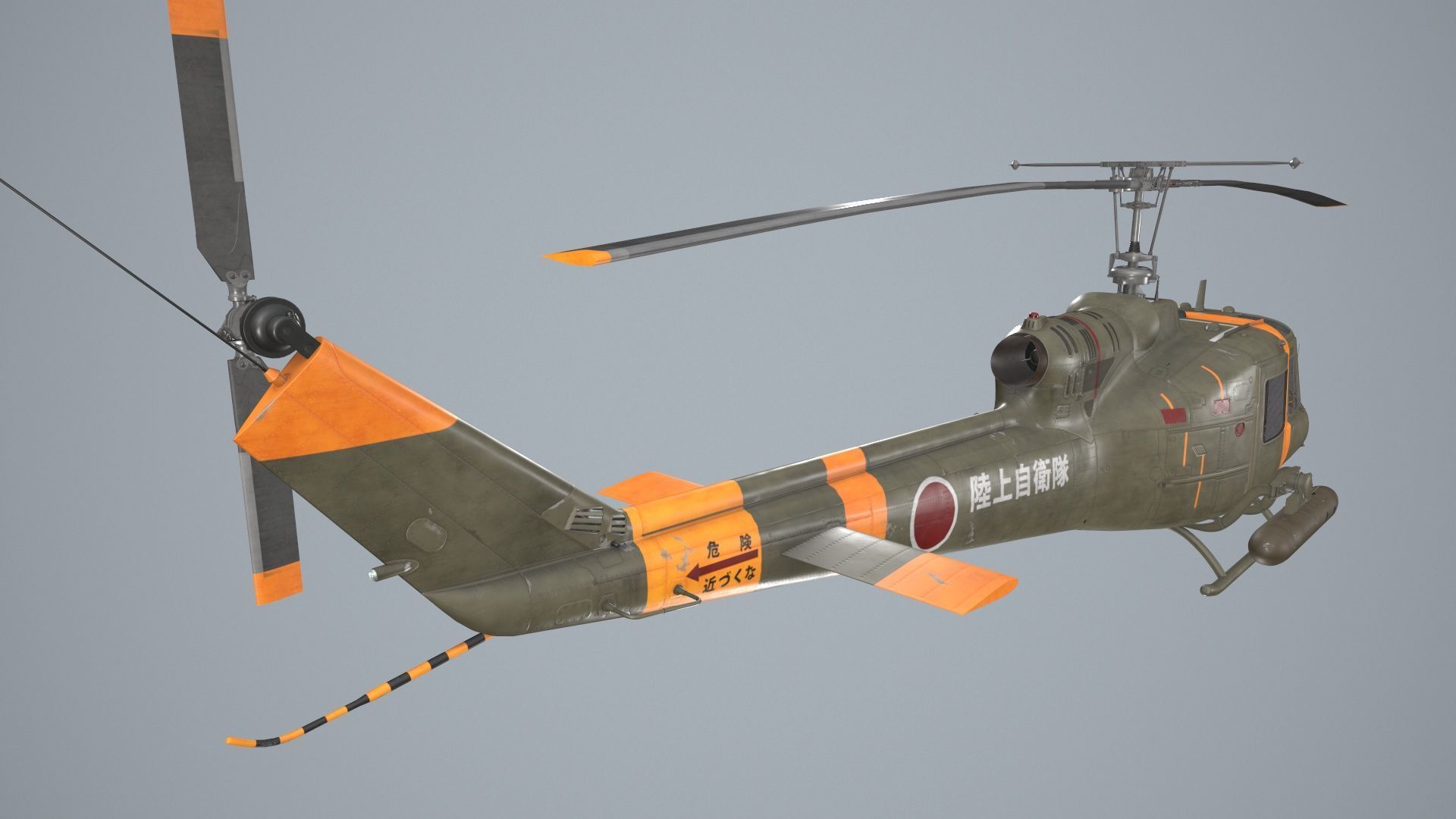 Bell UH-1B JGSDF Static Low-poly 3D model_5