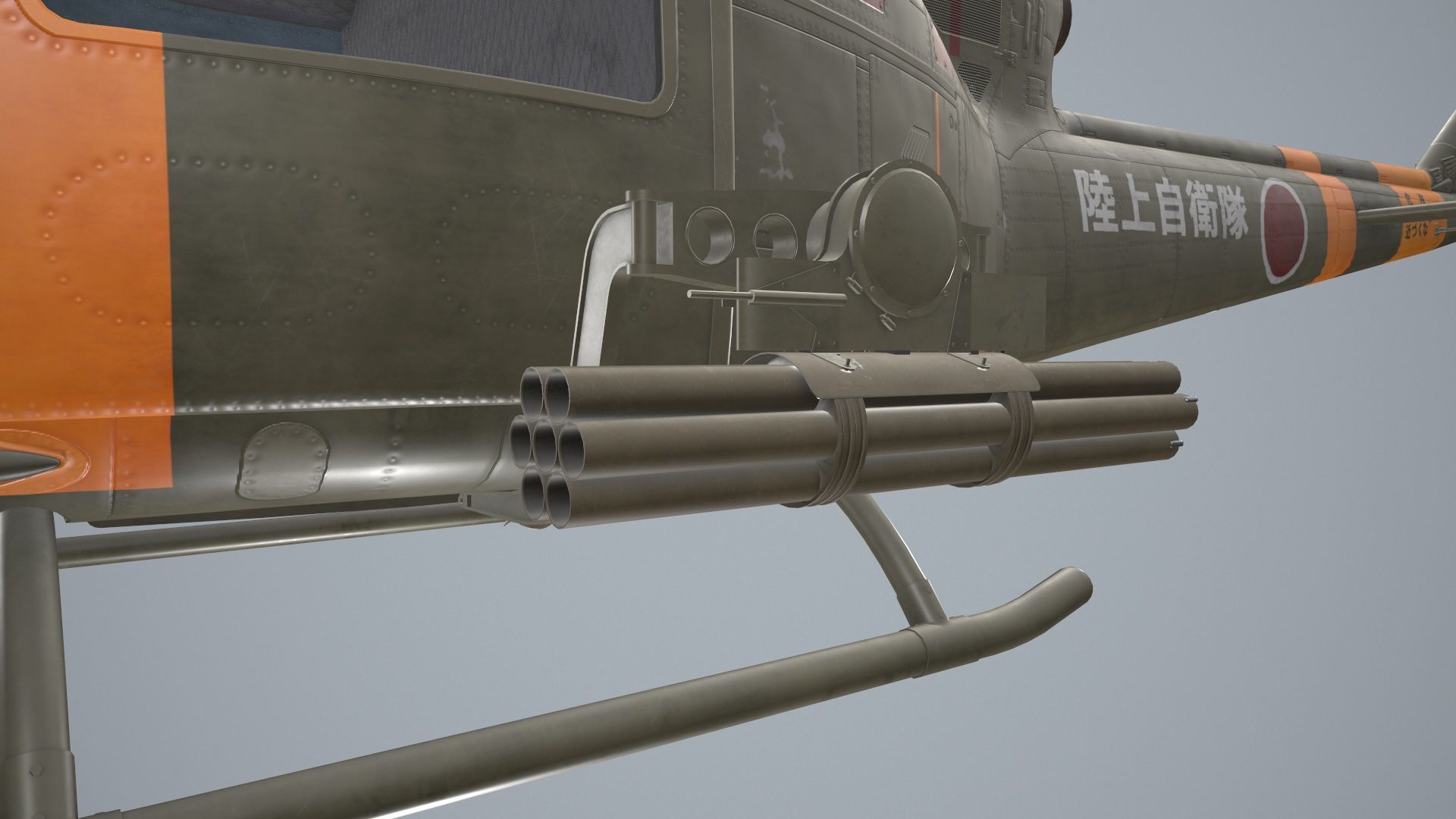 Bell UH-1B JGSDF Static Low-poly 3D model_15
