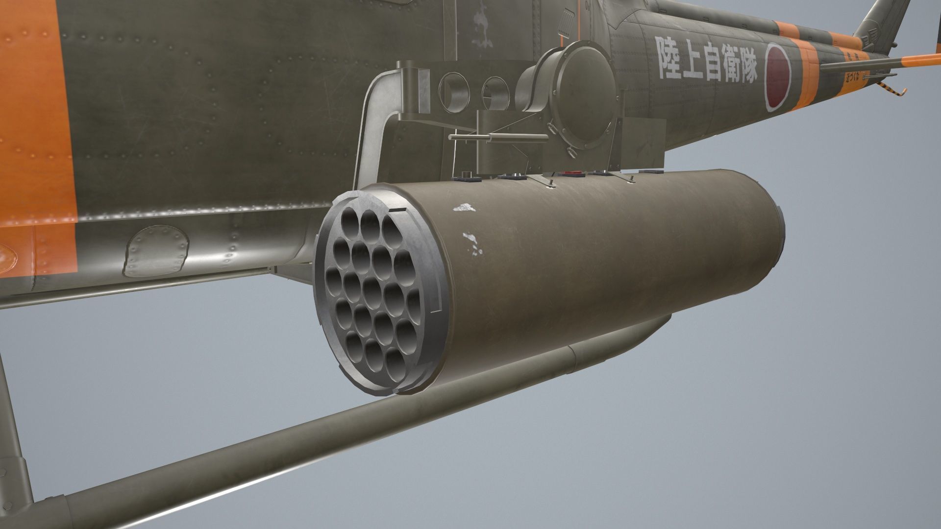 Bell UH-1B JGSDF Static Low-poly 3D model_17