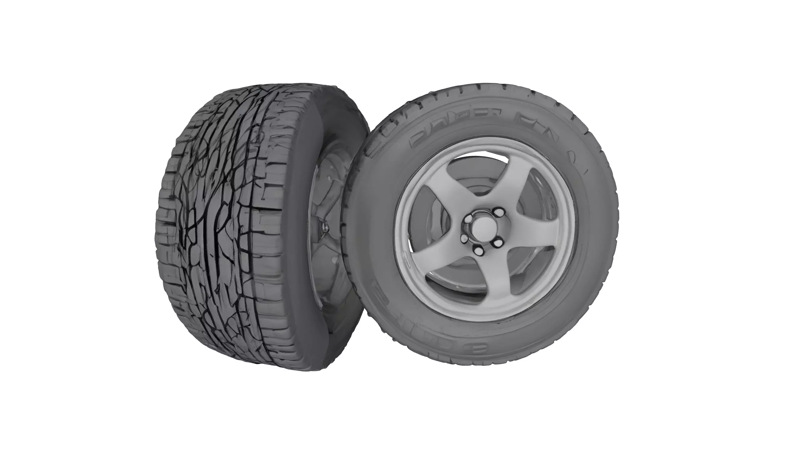 Car Tires Low-poly 3D model