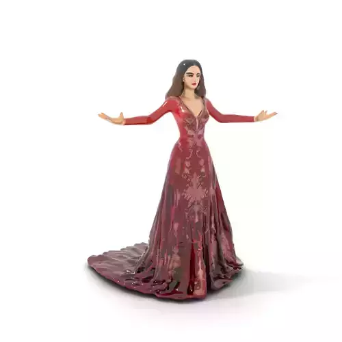 Regal Gown Character  D Model Rigged and Animated Low-poly 3D model