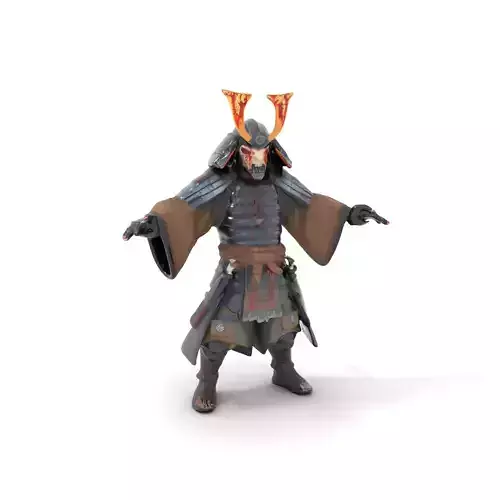 Samurai Warrior Rigged and Animated D Character Model