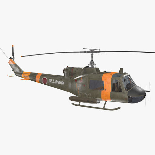 Bell UH-1B JGSDF Basic Animation Low-poly 3D model