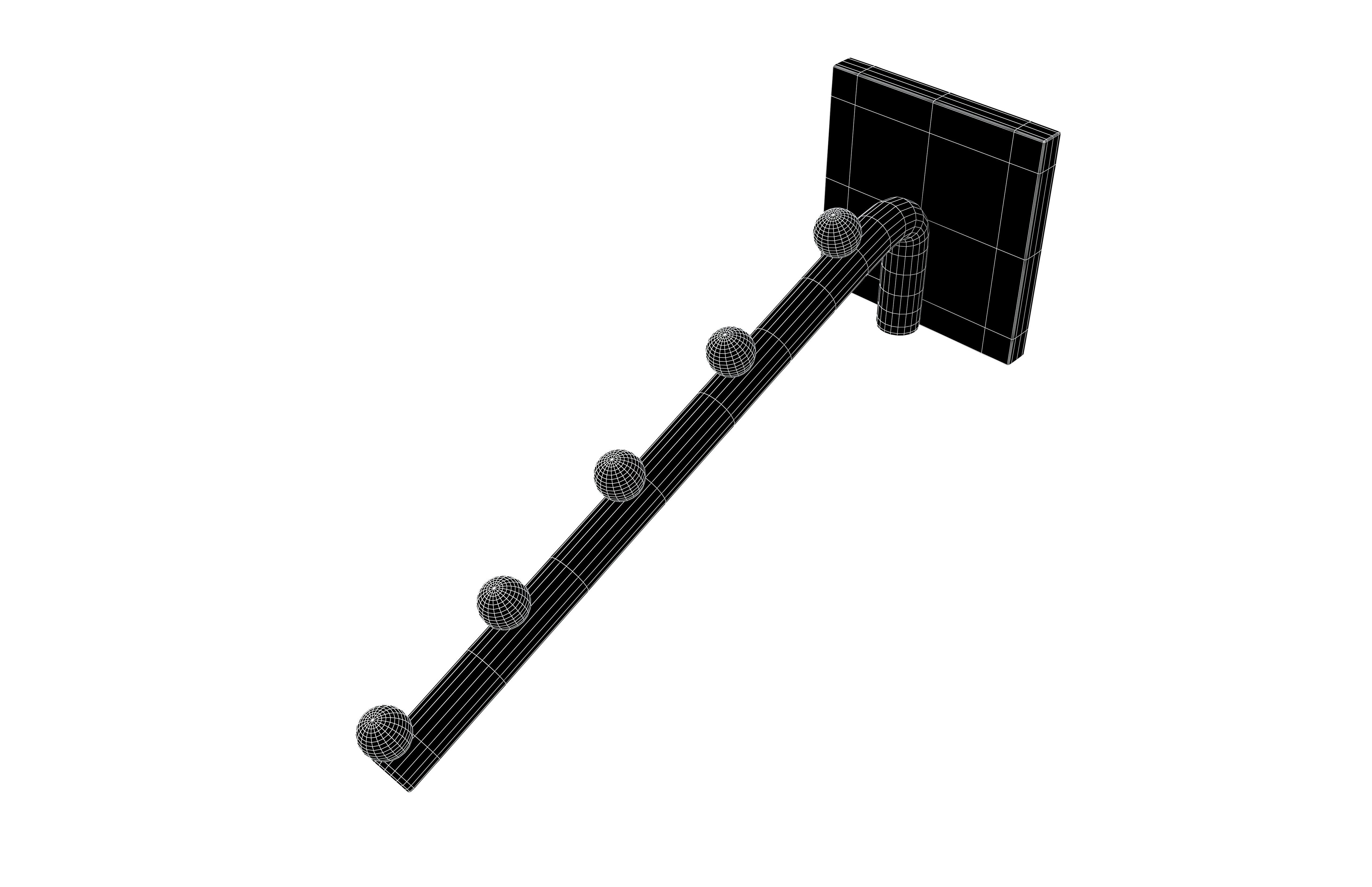 Hook Wall Mount Waterfall Faceout v1 001 Low-poly 3D model_6