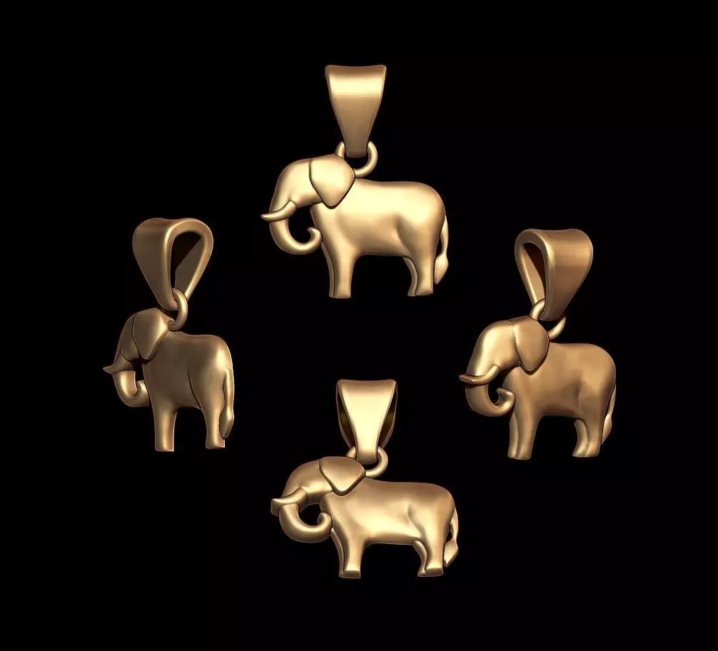 Minimalistic Elephant pendant 3D print model