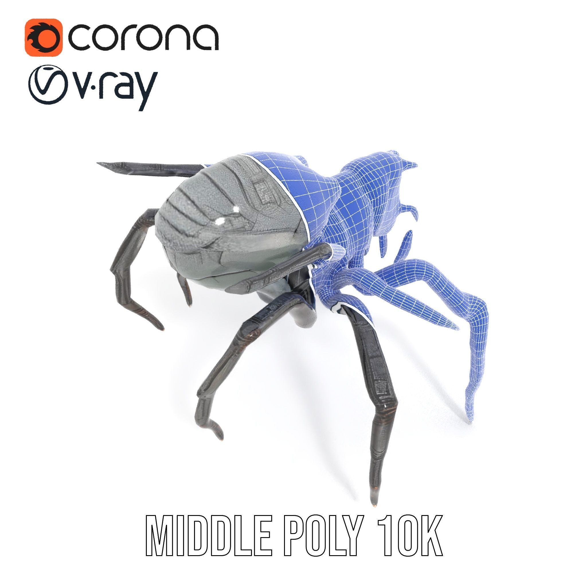 Cyber Arachnid Rigged and Animated D Character Model Low-poly 3D model_26