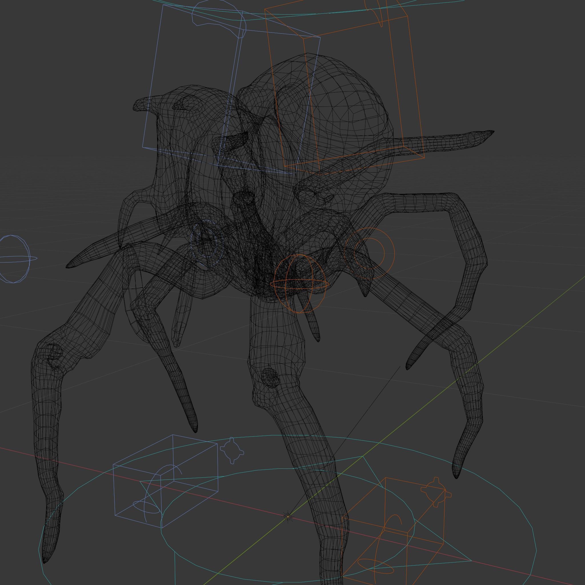 Cyber Arachnid Rigged and Animated D Character Model Low-poly 3D model_5