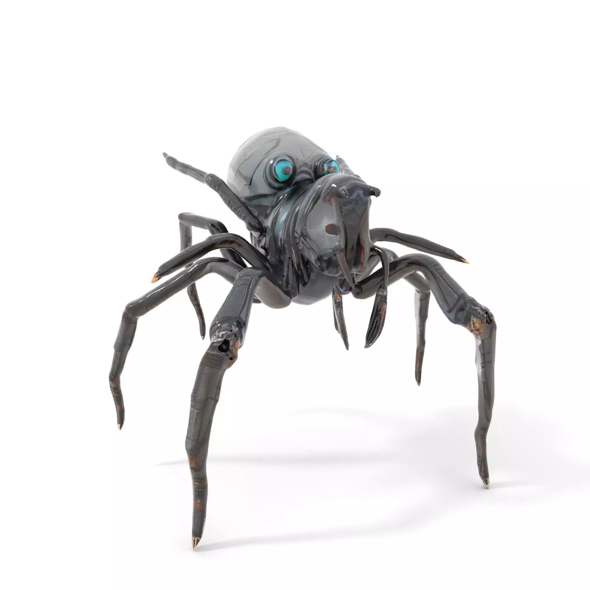 Cyber Arachnid Rigged and Animated D Character Model Low-poly 3D model_0