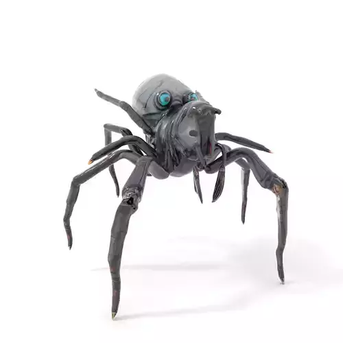 Cyber Arachnid Rigged and Animated D Character Model