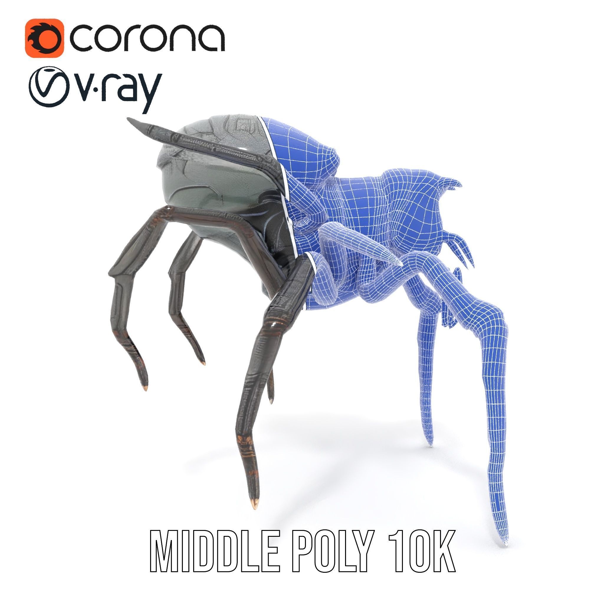 Cyber Arachnid Rigged and Animated D Character Model Low-poly 3D model_18