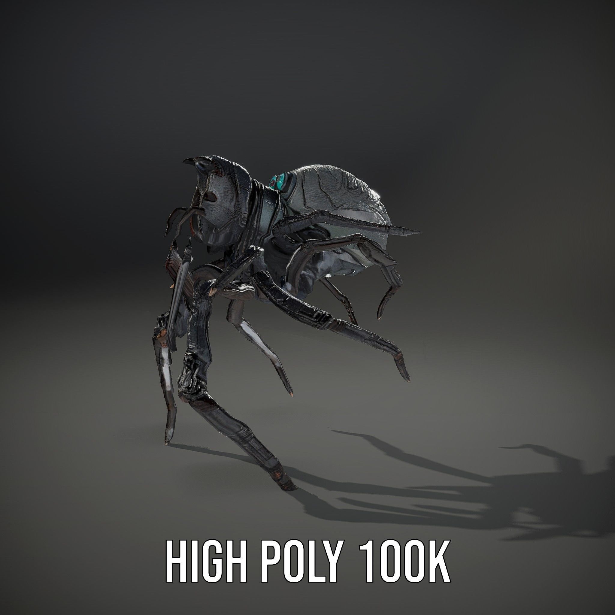 Cyber Arachnid Rigged and Animated D Character Model Low-poly 3D model_8