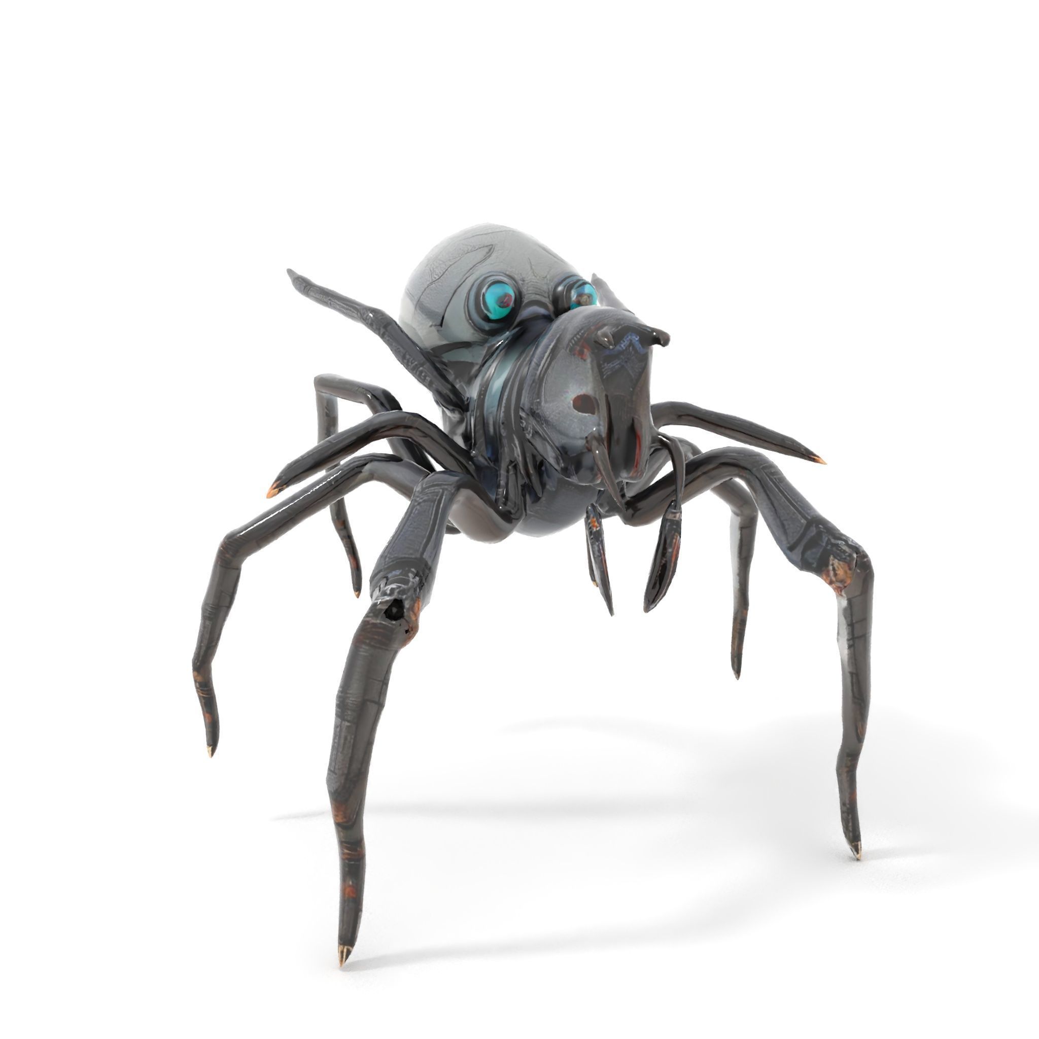 Cyber Arachnid Rigged and Animated D Character Model Low-poly 3D model_13