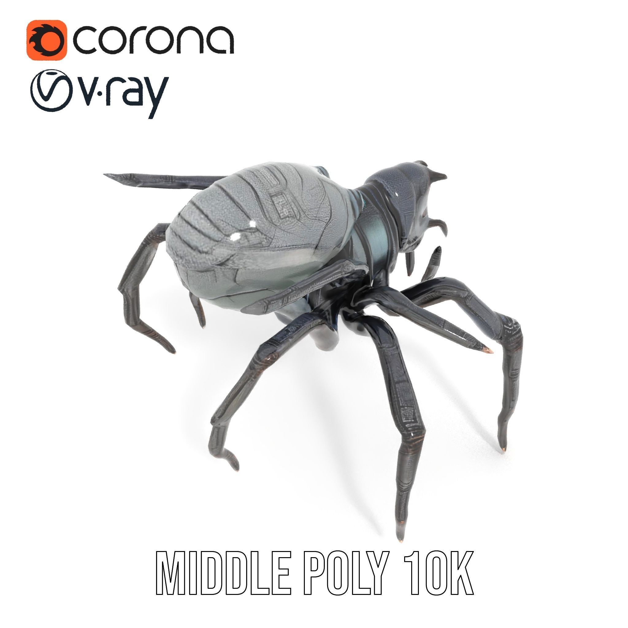 Cyber Arachnid Rigged and Animated D Character Model Low-poly 3D model_10