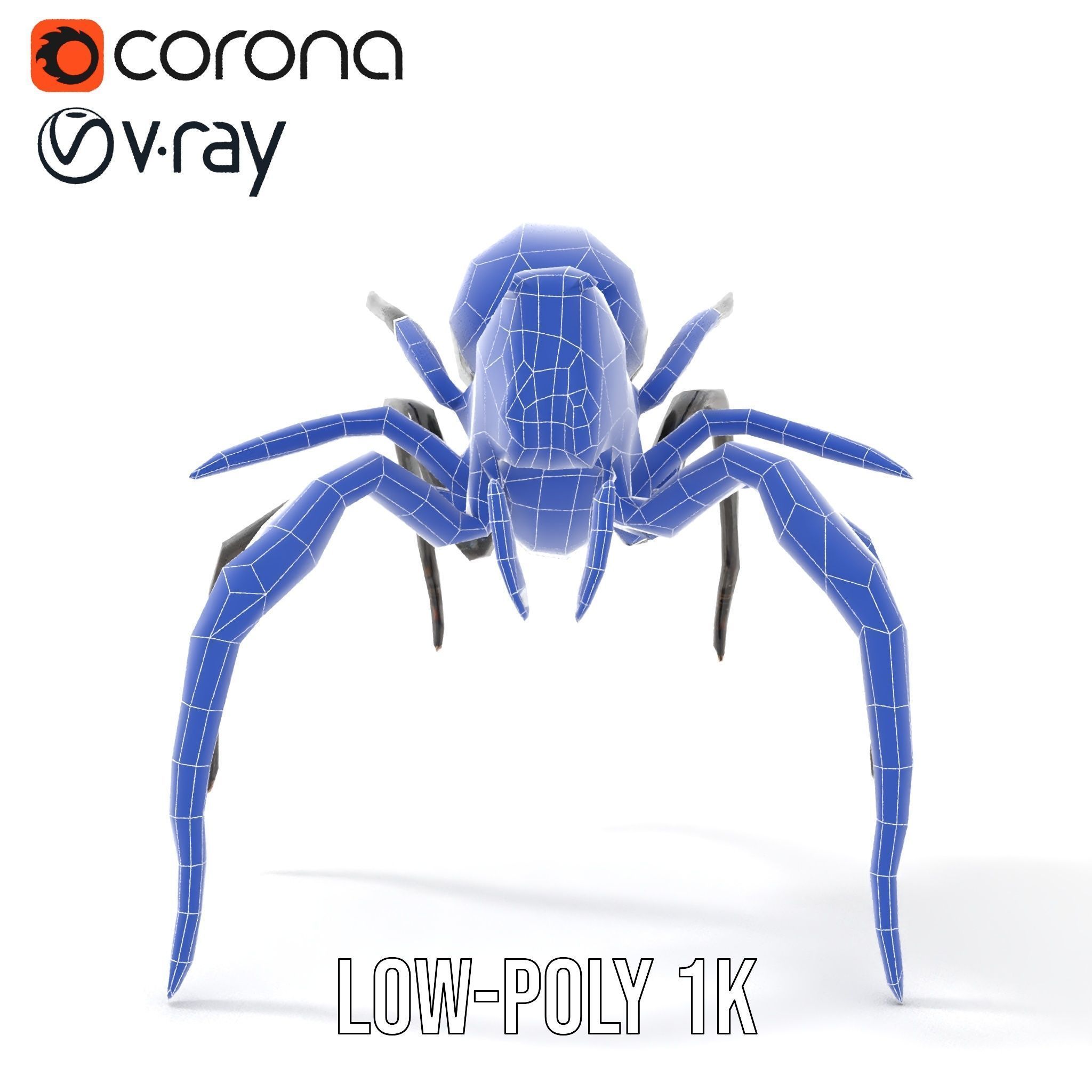 Cyber Arachnid Rigged and Animated D Character Model Low-poly 3D model_27