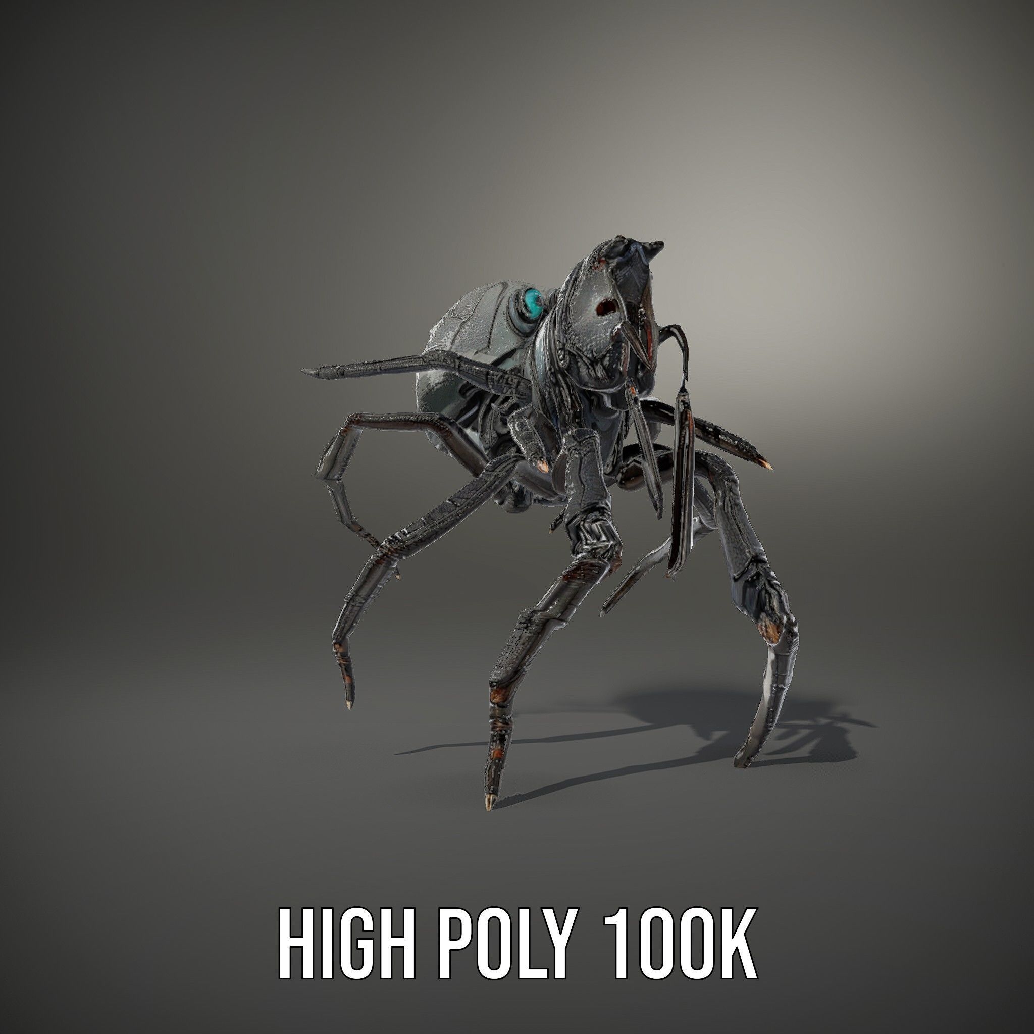Cyber Arachnid Rigged and Animated D Character Model Low-poly 3D model_12