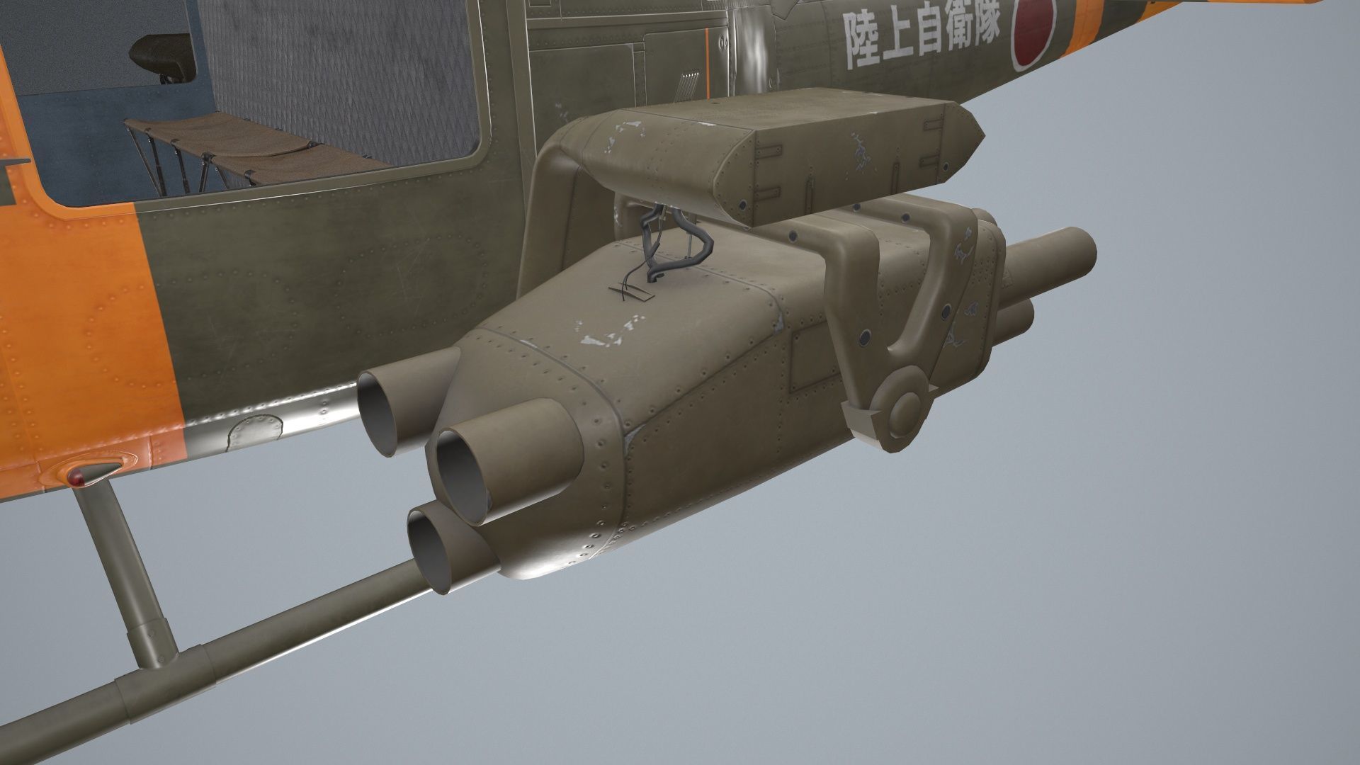 Bell UH-1B JGSDF Complex Animation Low-poly 3D model_19