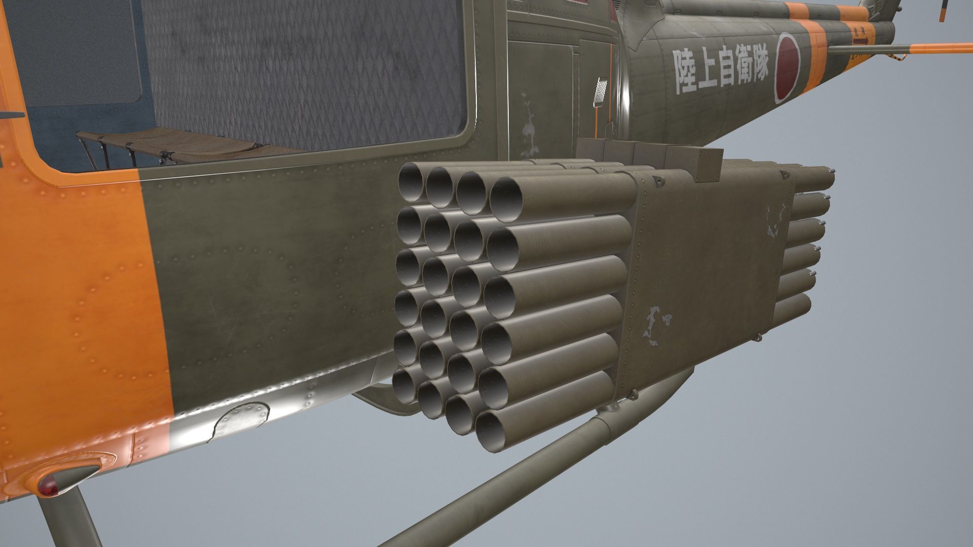 Bell UH-1B JGSDF Complex Animation Low-poly 3D model_18