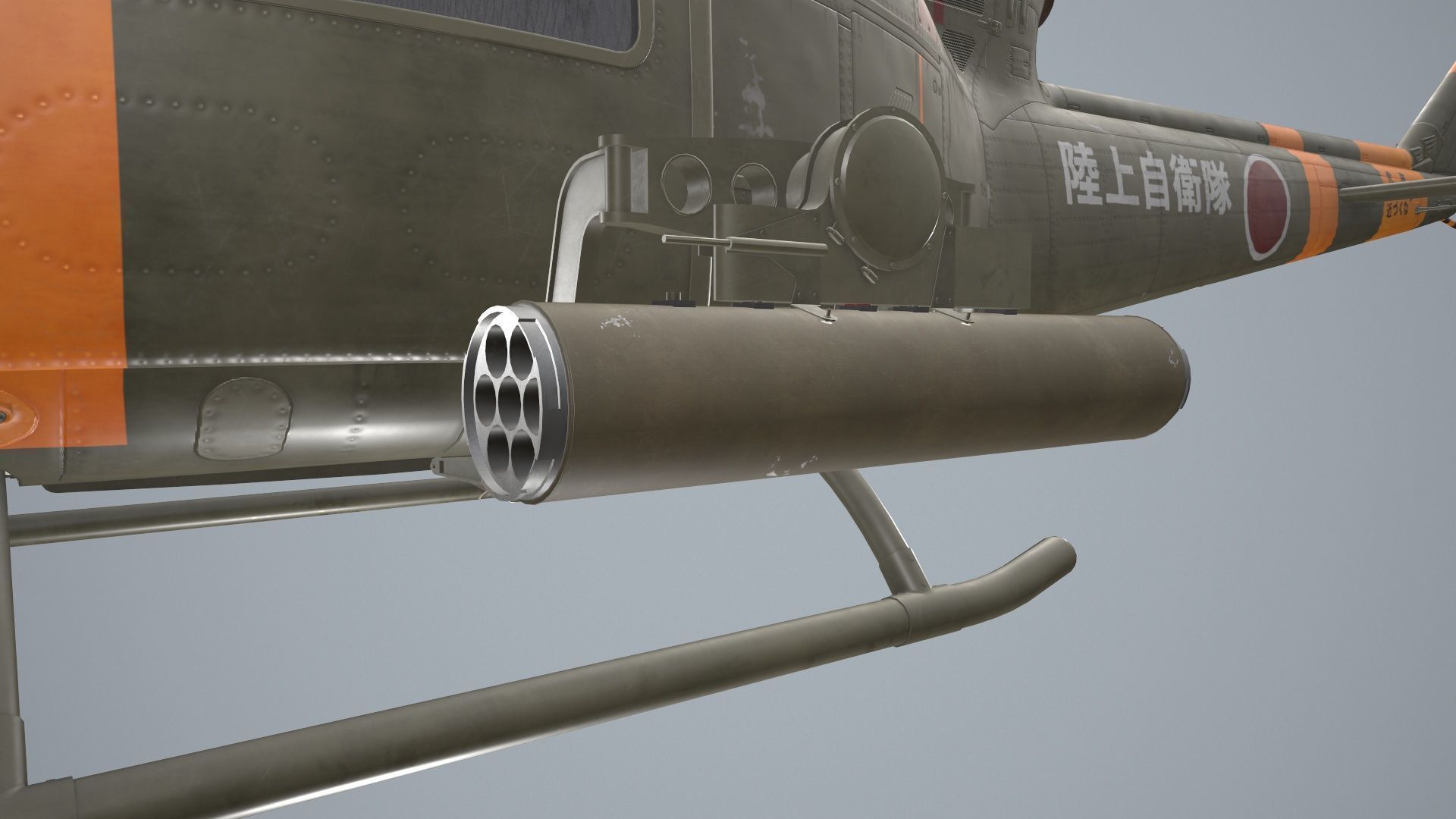 Bell UH-1B JGSDF Complex Animation Low-poly 3D model_16