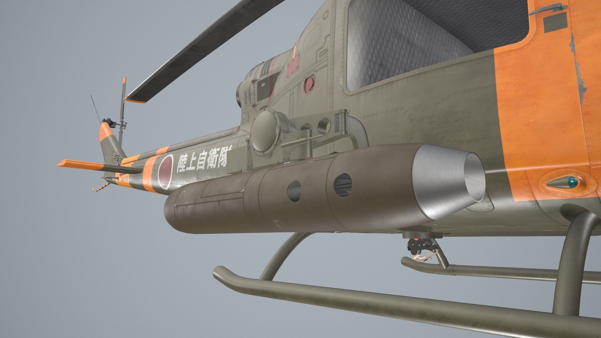 Bell UH-1B JGSDF Complex Animation Low-poly 3D model_9