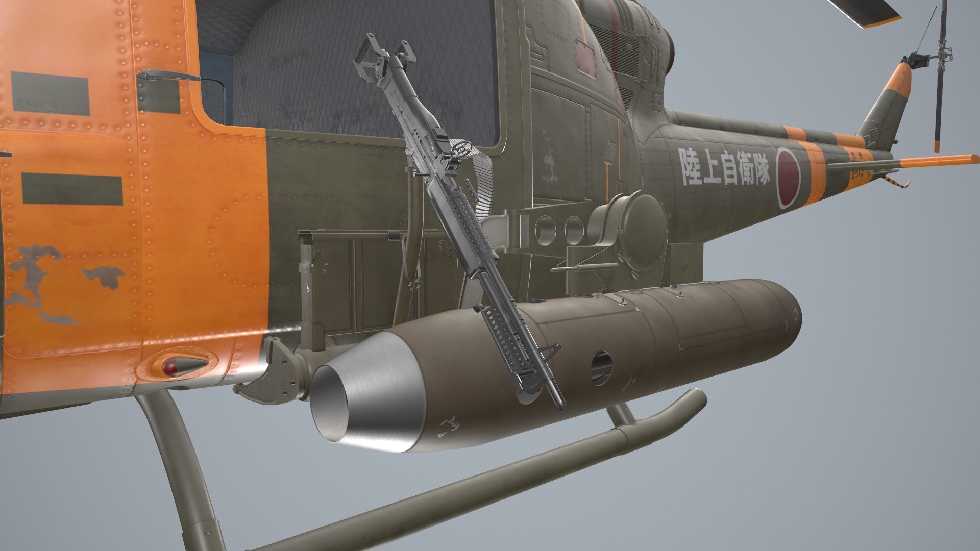 Bell UH-1B JGSDF Complex Animation Low-poly 3D model_14