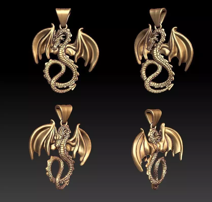 Dragon pendant 3D print model_0