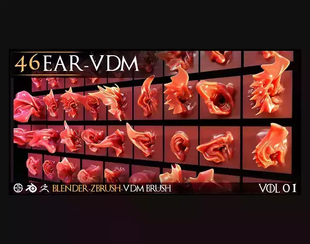 Ears-46 Vdm Ear-Character Vdm Brush-Creature Brush-Vol 01