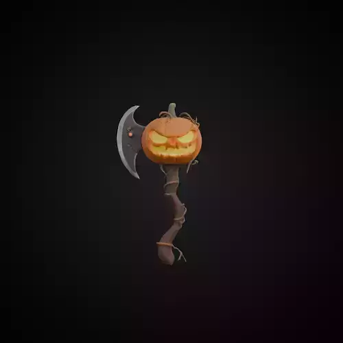 Stylized Game Asset - Pumpkin Axe