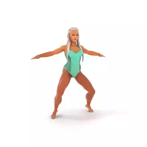 Athletic Female D Character Model  Rigged and Animated Low-poly 3D model