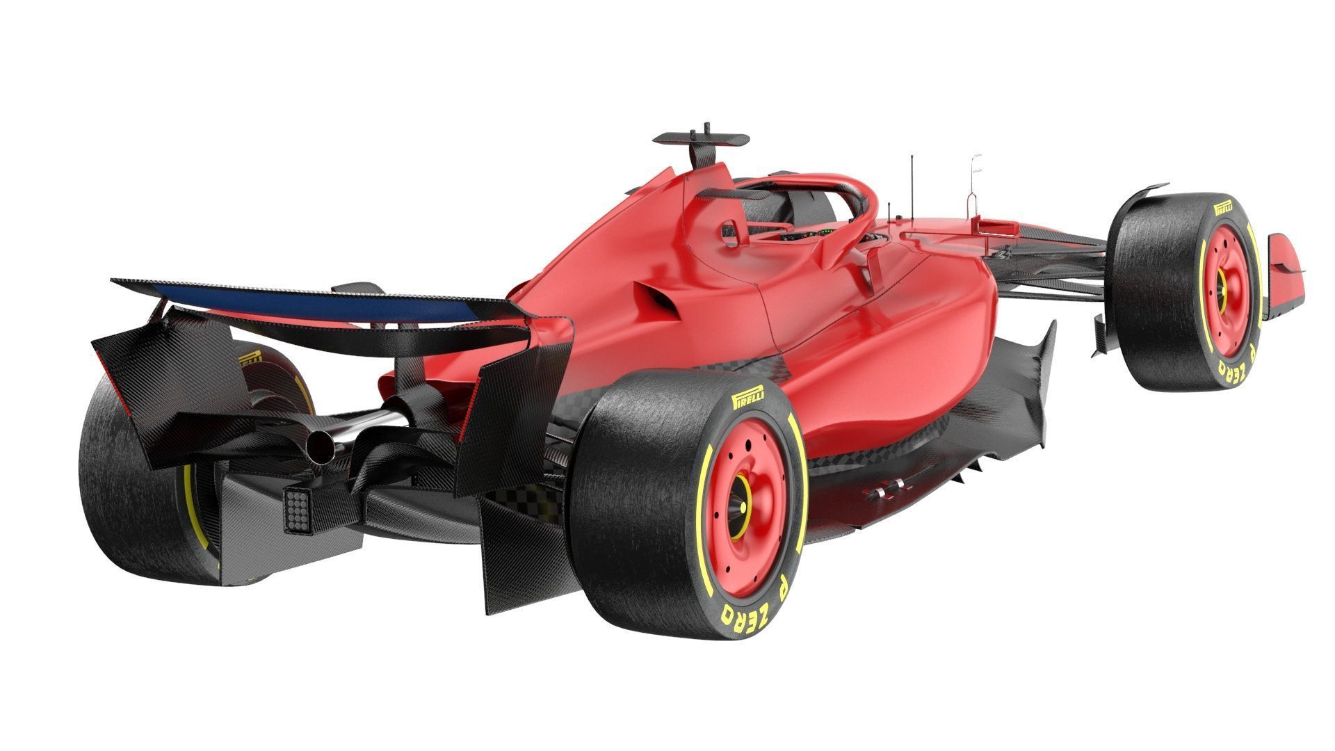Red F1 2025 Formula 1 Race Car PBR 3D model_5